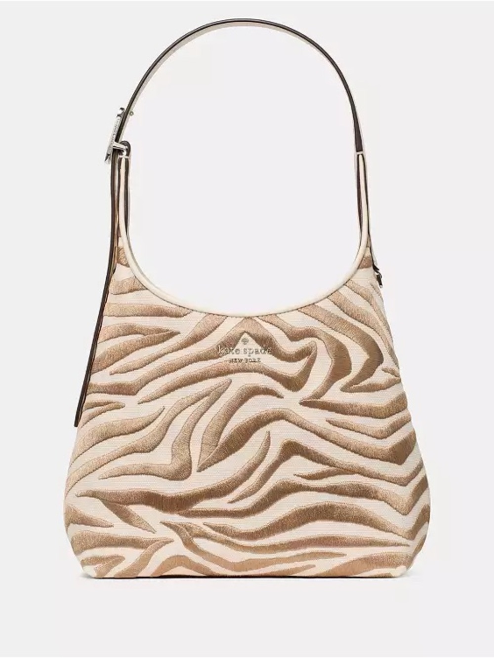 ♠️Kate Spade New York 454 Zebra Embroidered Canvas Small Shoulder Bag NEW NWT